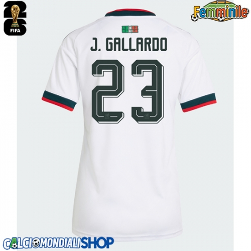 Maglie da calcio Messico Jesus Gallardo #23 Seconda Maglia Femminile Mondiali 2026  Manica Corta